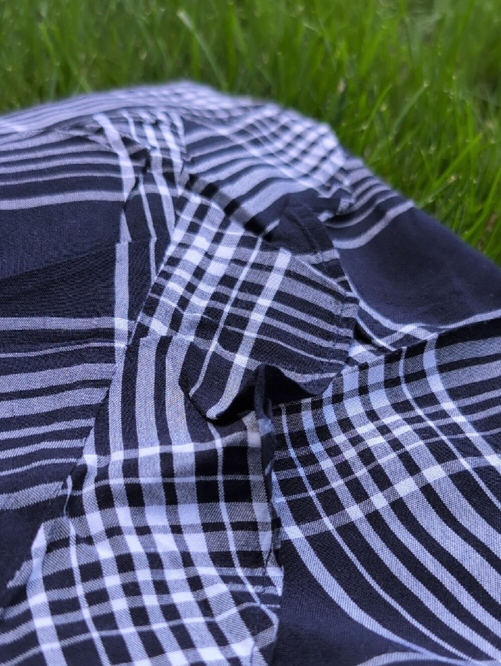 EXPRESS Black and White Plaid Ruffle Skort Shorts - Picture 4 of 9